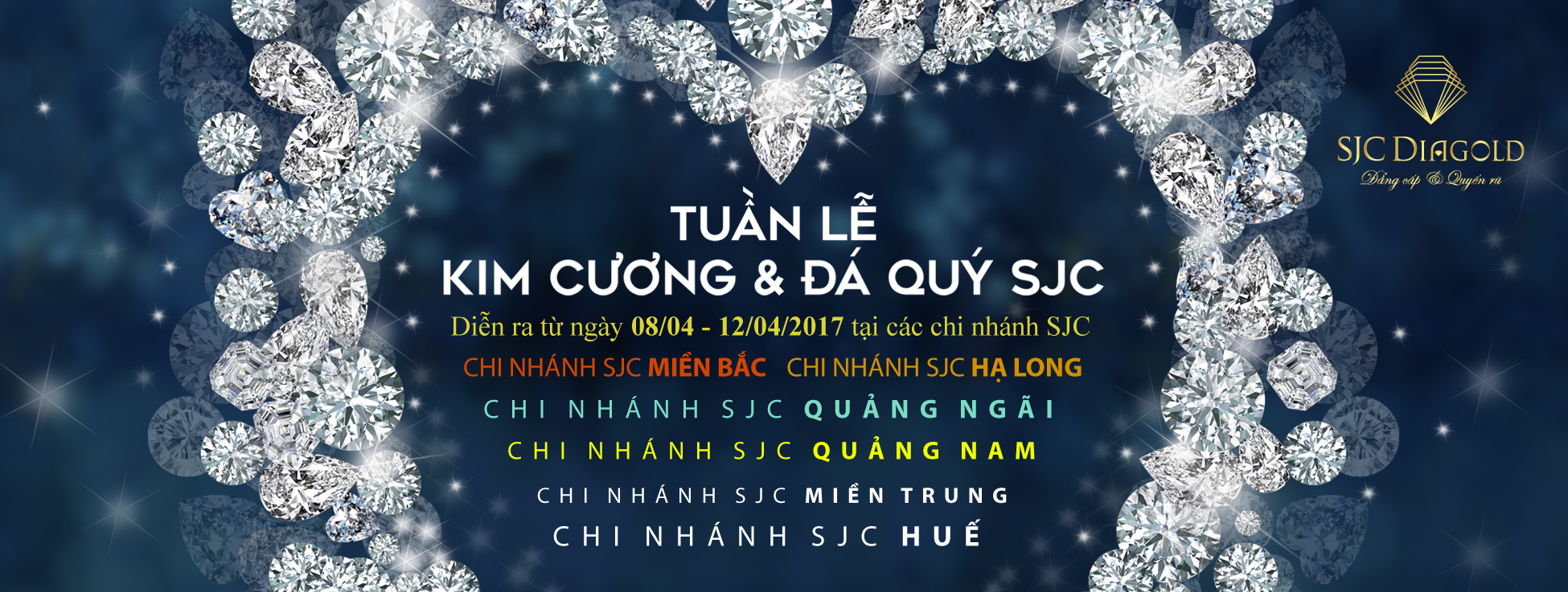 Tuần lễ Kim cương & Đá quý SJC 2017 triển khai tại các chi nhánh SJC trên toàn quốc.