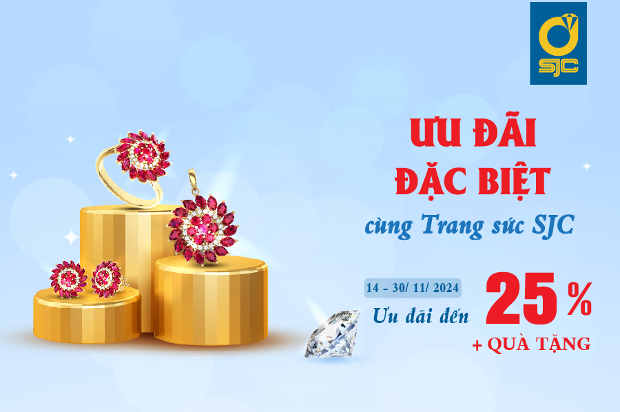 KHUYẾN MÃI THÁNG 11:  ƯU ĐÃI ĐẶC BIỆT CÙNG NỮ TRANG SJC